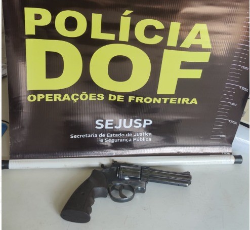 DOF apreende arma de fogo na MS-141 em Nova Andradina