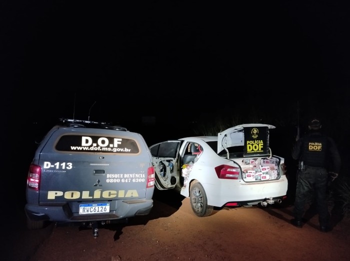 DOF recupera veículo furtado no Paraná com quase dois mil pacotes de cigarros contrabandeados