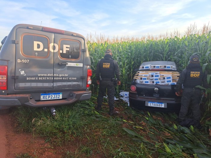 DOF apreende quatro veículos carregados com cigarros contrabandeados do Paraguai