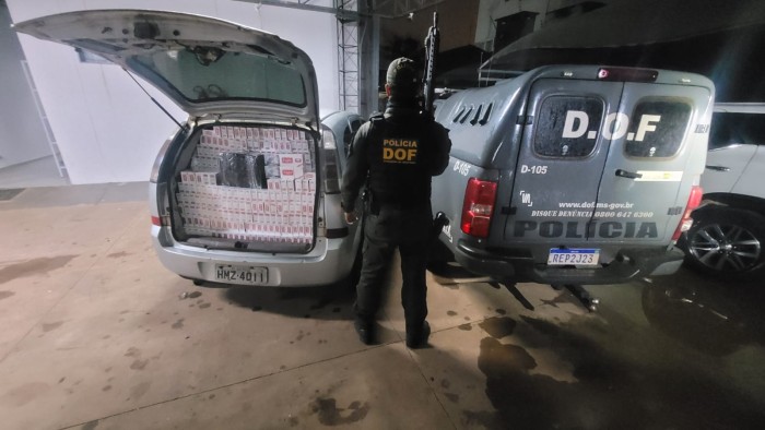 DOF apreende carro carregado com cigarros contrabandeados do Paraguai em Ponta Porã