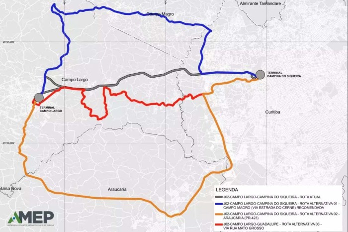 Amep define rotas alternativas para ligação Campo Largo/Curitiba em caso de acidentes na BR-277