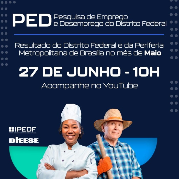 Dados da Pesquisa de Emprego e Desemprego serão divulgados nesta terça (27)