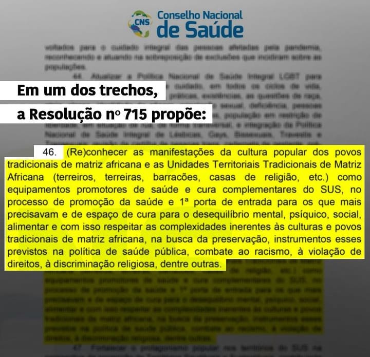 CNS propõe pareceria entre SUS e religião de matriz africana