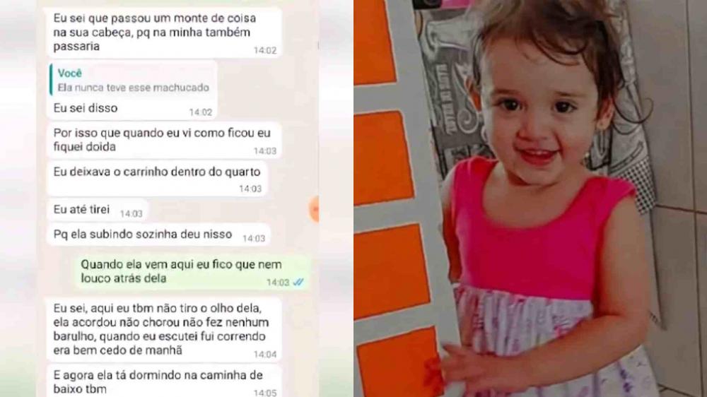 Caso Sophia: mensagens mostram mãe tentando justificar machucados e fratura no corpo da filha