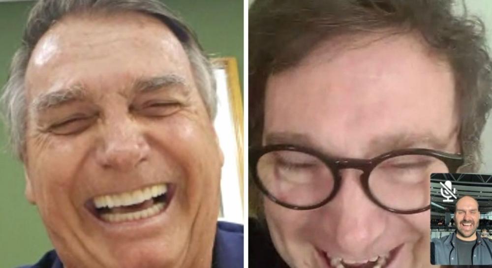 Bolsonaro conversa com Milei por chamada de vídeo e é convidado para a posse