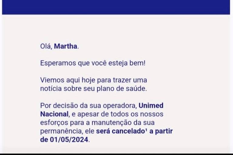 Plano de saúde cancela unilateralmente contrato de idosa de 102 anos