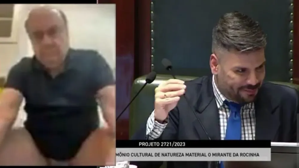 Parlamentar é flagrado sem calças durante transmissão ao vivo e causa alvoroço nas redes sociais
