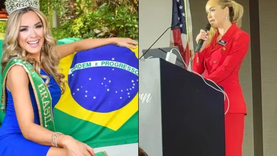 Miss brasileira brilha nos EUA como cabo eleitoral de Trump
