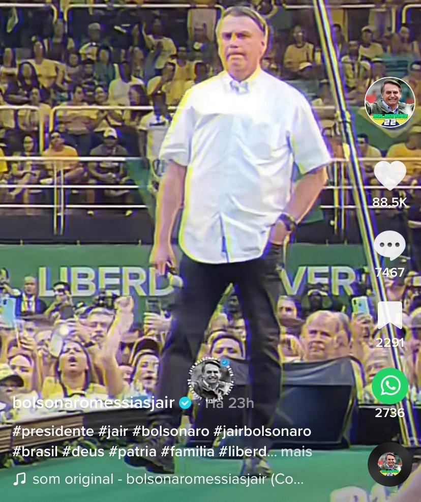 Bolsonaro posta vídeo no TikTok, observe a letra da música