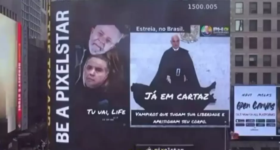 Lula, Moraes e Barroso são satirizados em telão na Times Square0,0