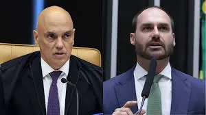 Moraes aponta Eduardo Bolsonaro como ameaça à democracia e reafirma punho firme contra ex-presidente