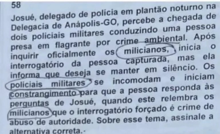Banca anula questão que chamava PMs de 