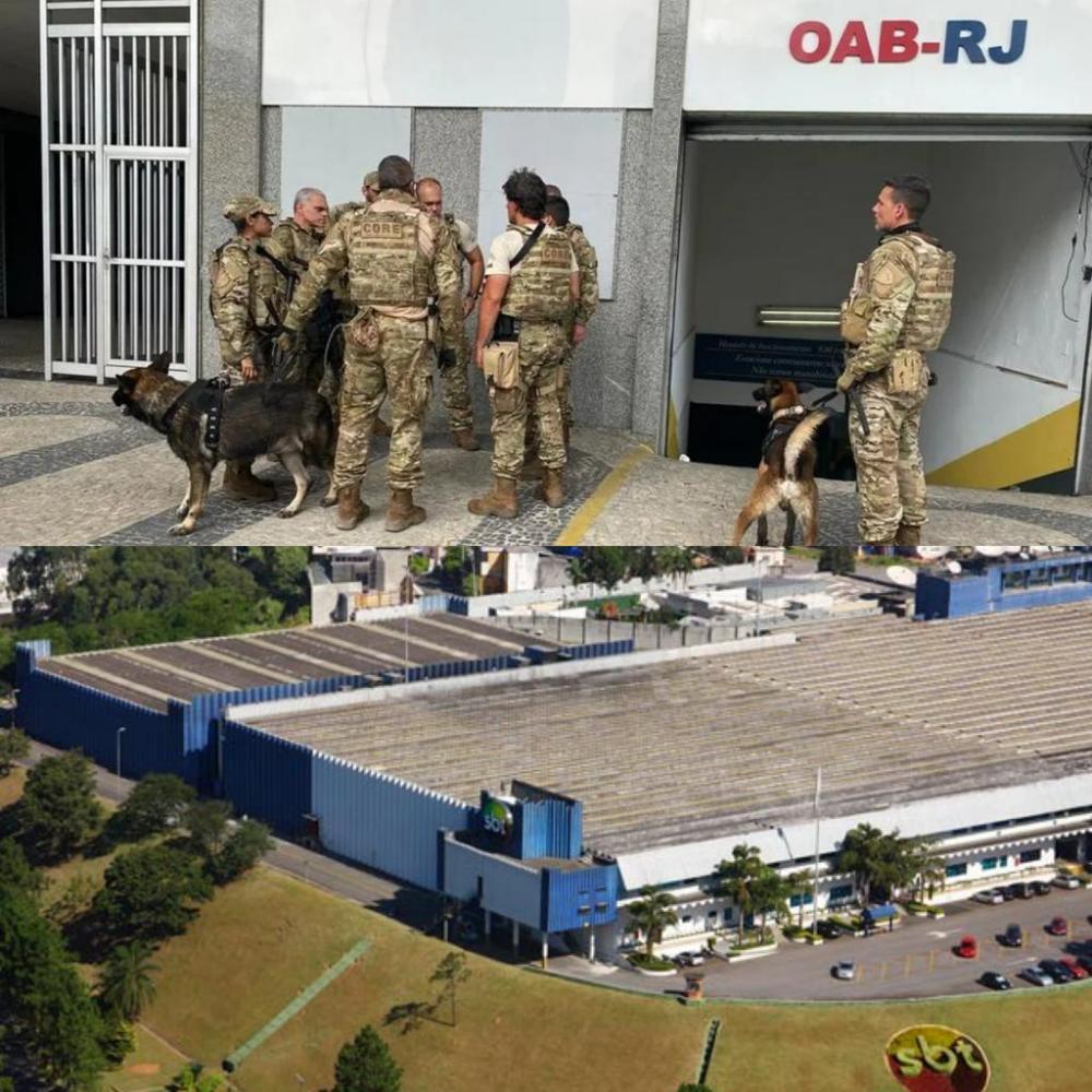 Ameaça de bomba na OAB/RJ exige evacuação, SBT paralisa programação