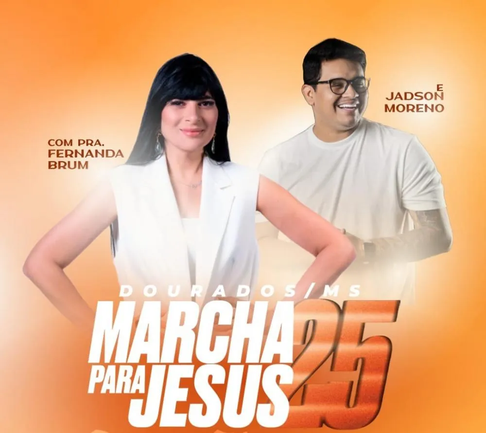 Dourados se transforma em palco de fé com a Marcha para Jesus e show de Fernanda Brum