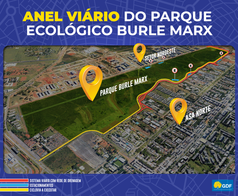 Investimento em obras do anel viário do Parque Burle Marx é de R$ 10,9 mi