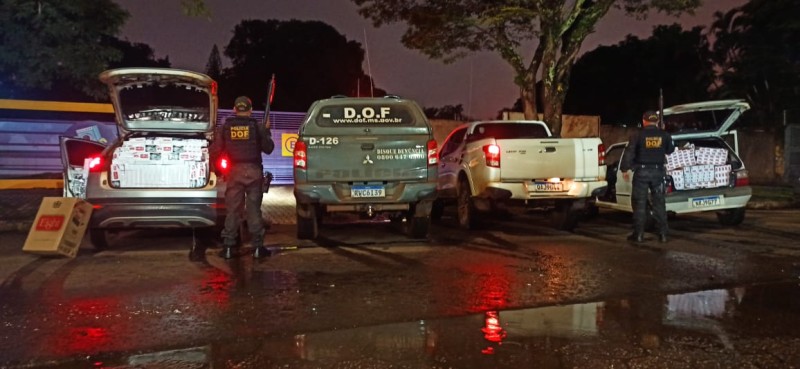 Veículo roubado em São Paulo foi apreendido pelo DOF carregado com cigarros contrabandeados