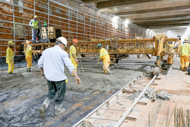 Pavimento rígido começa a ser feito na fase 2 do Túnel de Taguatinga