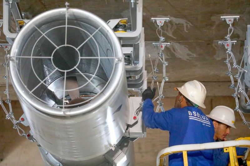 Lado sul do Túnel de Taguatinga tem todos os ventiladores fixados
