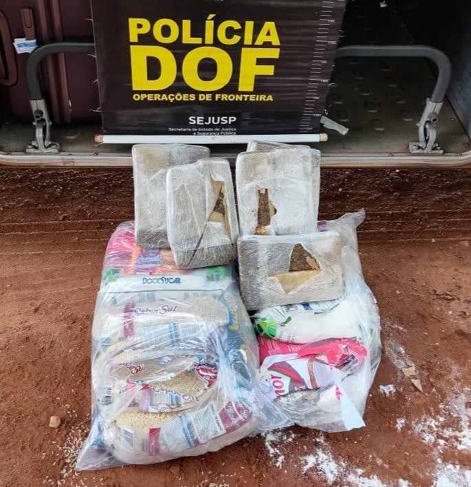 DOF apreende droga dentro de cestas de alimentos