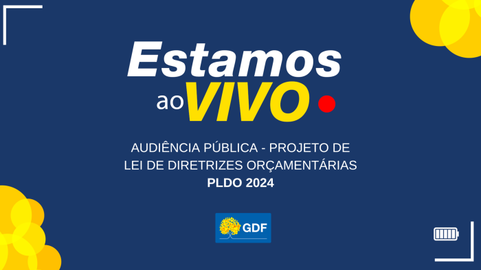 Acompanhe a audiência pública do PLDO 2024