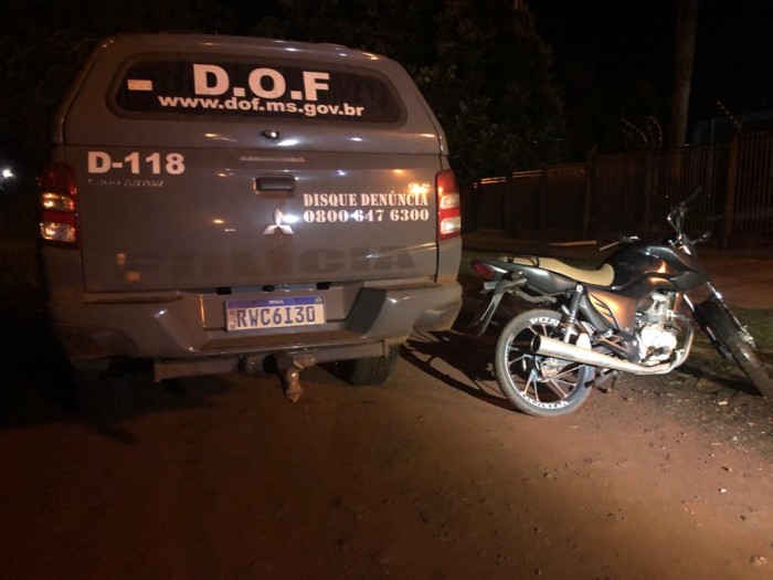 Motocicleta furtada na capital foi recuperada pelo DOF antes de chegar ao Paraguai
