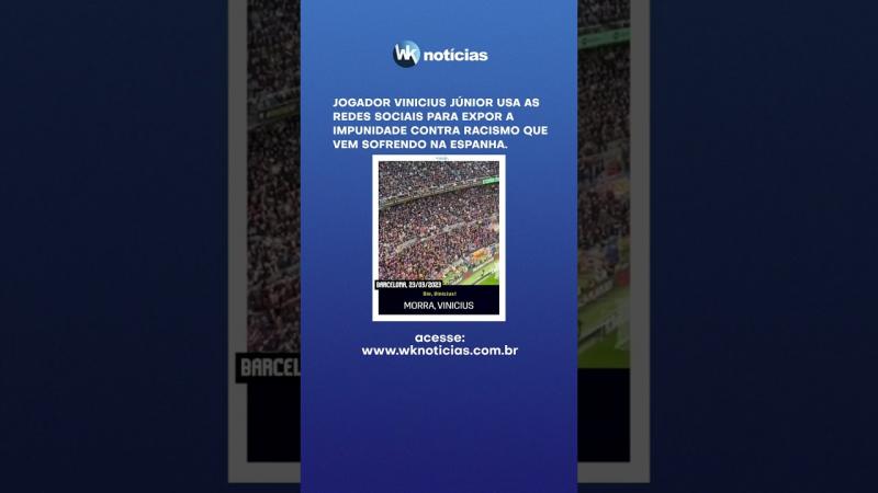 Jogador Vinicius Jr usa as redes sociais para expor a impunidade contra racismo que vem sofrendo na Espanha.