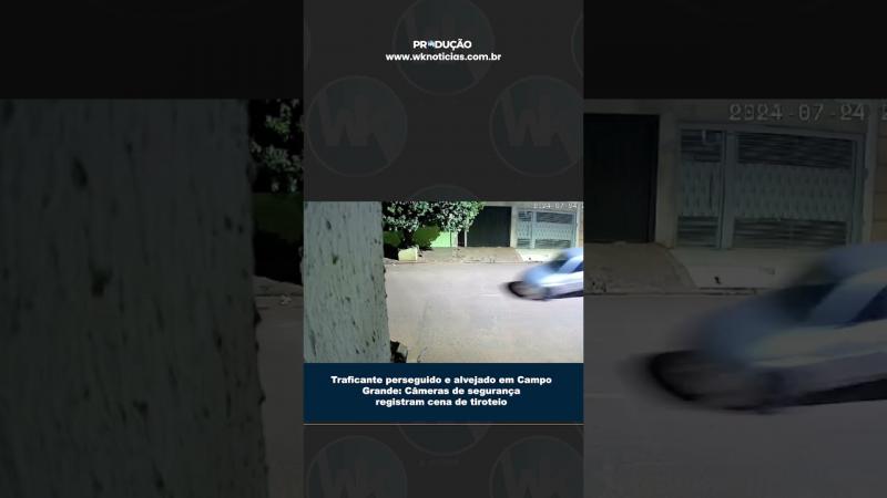 Traficante é perseguido e alvejado em Campo Grande: Câmeras registram tiroteio